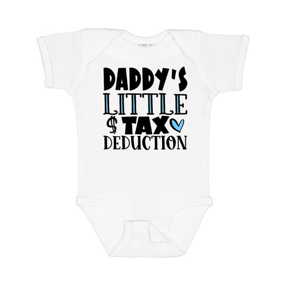 Inktastic Daddy's Little Tax Deduction Blue Hearts Boys or Girls Baby Bodysuit