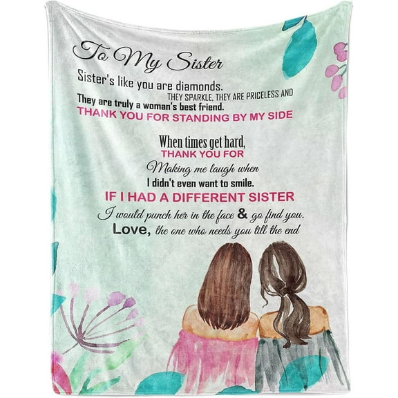 LHSHID Personalized to My Sister Blanket. Soft Throw Blanket for Christmas Birthday Graduation Thanksgiving & Christmas Gift 30"x40"