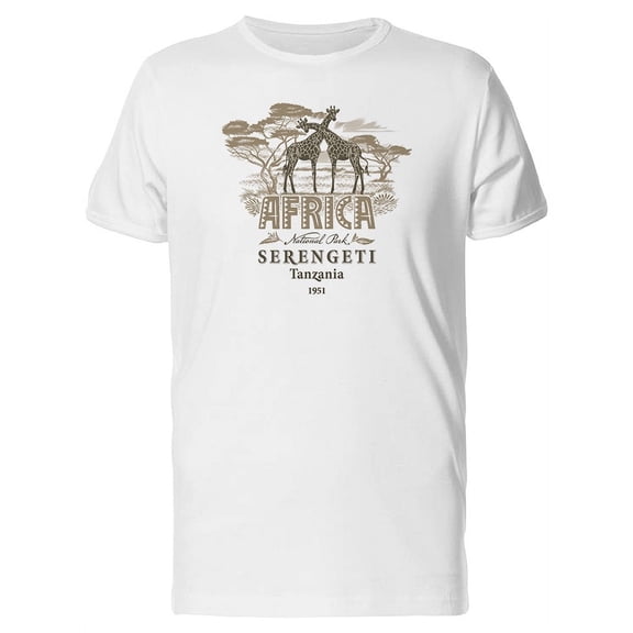 Africa Giraffes Tanzania 1951 T-Shirt Men -Image by Shutterstock, Male 3X-Large