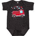 thumbnail image 3 of Inktastic Valentine Fire Truck with Hearts Boys or Girls Baby Bodysuit, 3 of 5