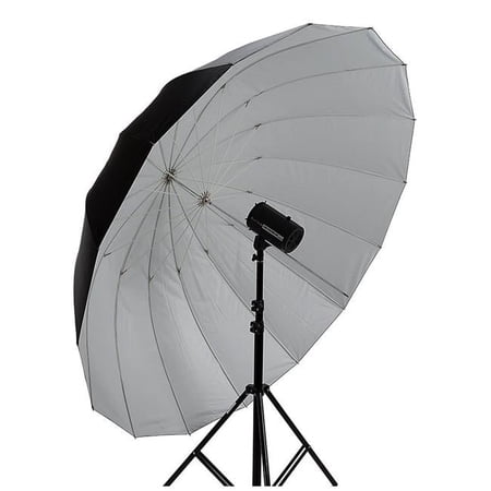 Umbrella-65in-Blk-Wht 65 in. Pro 16-Rib Parabolic Umbrella Black & White