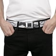 thumbnail image 3 of Buckle-Down Belt, Seatbelt Buckle Belt, Mustaches White Sketch, Youth 22 to 32 Inches, 3 of 9