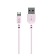 onn. Lightning to USB Cable, Pink, 3 ft