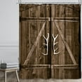 thumbnail image 2 of Extra Long Old Barn Door Shower Curtain Rustic Wood Plank Wooden Garage Farmhouse 72Wx84H Inch 12 Pack plastic hooks Vintage Country Decor Fabric Bathroom Polyester Waterproof WW-YMDV, 2 of 6