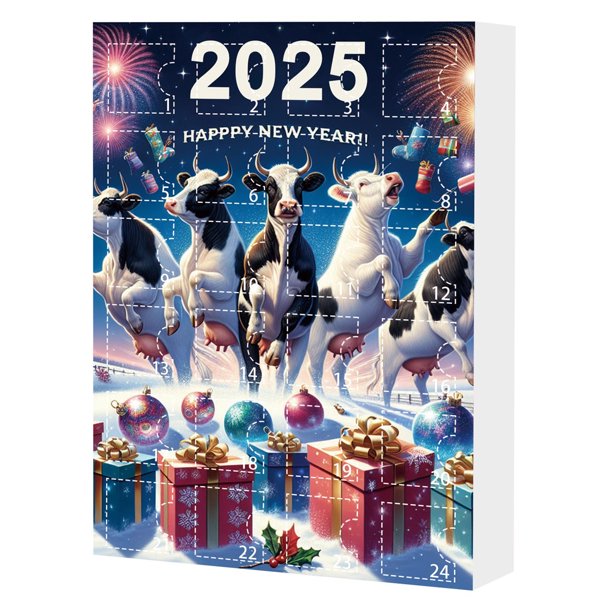 Calendario de cuenta regresiva para Navidad 2025, bonita decoración acrílica, caja de regalo para familiares y amigos.