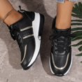 thumbnail image 4 of XIMIN Comfortable Walking Lightweight Shoes Women Thick Sole Lace Up Athletic Shoes Casual Fashion Trendy Gym Workout Running Hiking Shoes Footwear, 4 of 7