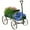 Green, variant on Wooden Flower Trolley with 4 Wheels - Mobile Planting Stand, 33lb Capacity, for Garden, Balcony, Terrace - Brown/Green/Red/Blue/Gray