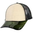 thumbnail image 6 of Trucker Visor Adjustable Sports Baseball Straw Mesh Summer Blank Mens Hat Cap, Green Tan, 6 of 7