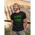 thumbnail image 2 of Aliens Want You For Your Body Zombies Want You For Your Body Men Black T-Shirt, Male Large, 2 of 4