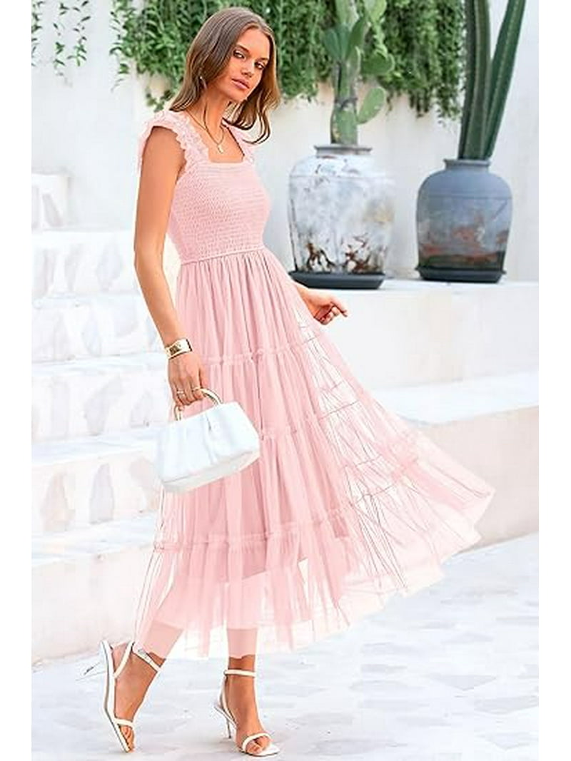 midi tulle dress Mare Tiered Blue Fuchsia Heart Tulle Gown Teuta