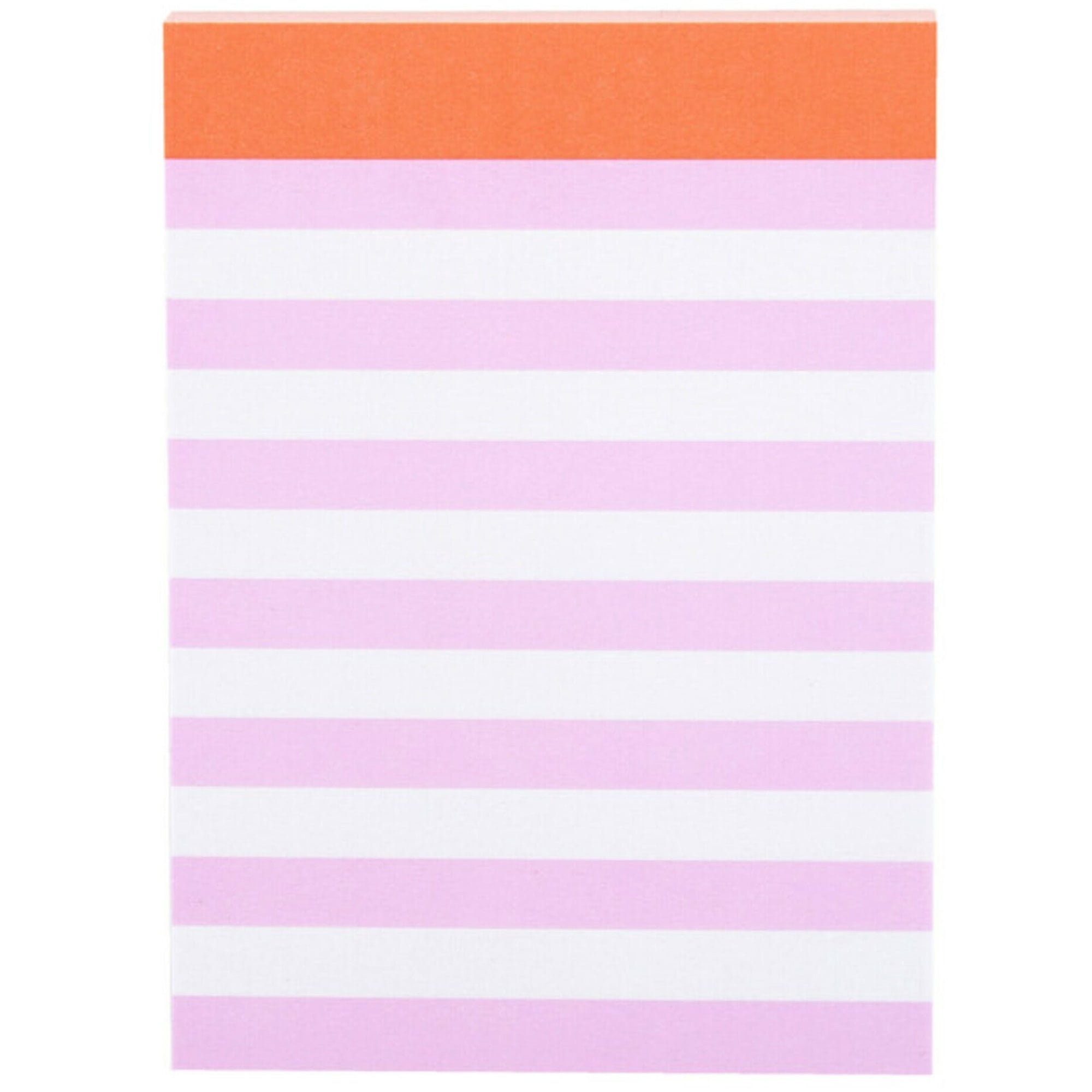 Noted by Post-it Mini List Notes, 2.9" x 4", 100 Sheets, Pink, Orange & White Striped Design