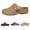 Khaki, variant on Women's New Retro Thick Heeled Sandals with Hollowed Out Flowers And A Closed Backless Slipper, Solid Color Bag toe Flat Bottom Casual Half Slipper