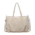 thumbnail image 1 of Bolso bandolera tipo shopper, bolso de mano de moda con cremallera, bolso de hombro para la escuela y los viajes. Beige, 1 of 9