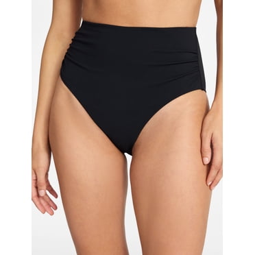 Time and Tru Women's and Women's Plus Size Ribbed High Waisted Bikini Bottoms, Sizes XS-3X