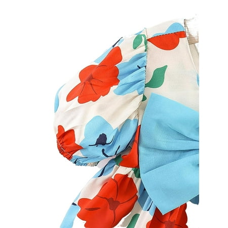 

Cute Floral Print Square Neck Smock Short Sleeve Multicolor Baby Dresses (Baby s)