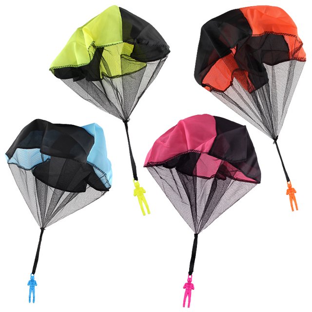 4 piezas de juguetes educativos de ocio para ni?os, juguetes de paracaídas para lanzar a mano de soldado, gran altitud, colores aleatorios ZefeiWu 8390614313200