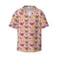 thumbnail image 2 of Lsque colorful Butterfly Daisy print Men's Cuban Collar Short Sleeve Shirt Summer Beachwear Casual Button Down Fashionable Vacation Leisure Shirt-4X-Large, 2 of 7