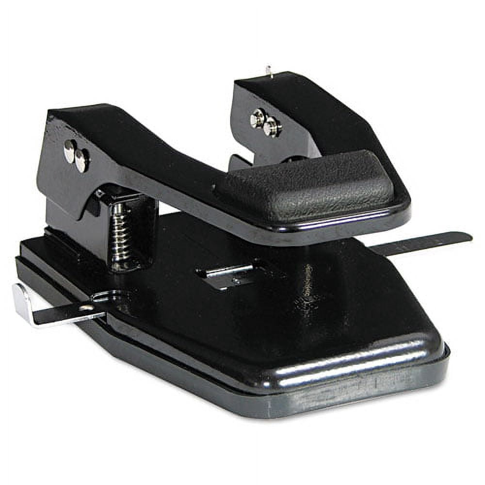"40-Sheet Heavy-Duty High-Capacity Two-Hole Punch, 9/32"" Holes, Padded Handle, Black | Bundle of 2 Each"