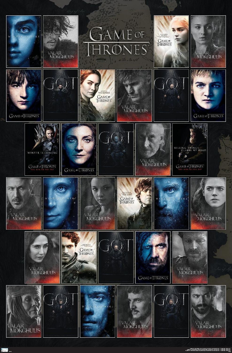Game of Thrones - Grid Wall Poster, 22.375" x 34"