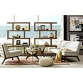 thumbnail image 3 of AngLink Accent Tables - Wood Coffee Table - Solid Rubberwood Pecan Finish, Contemporary Style Cocktail Tables - 1 Piece Solid Wood Coffee Tables For Living Room, Brown, IIF17-0010, 3 of 15