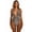 Leopard print, variant on Red and Black Color Block One Shoulder Cutout One Piece Swimsuit, Women's Sexy Bathing Suit for Summer Beach Spa