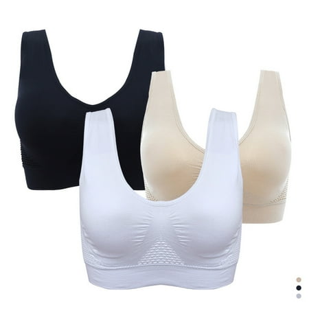 

Vest Bra Plus Size Shockproof Breathable Wireless Push-up Nylon Sport Underwear for Women Female - black - xxxl
