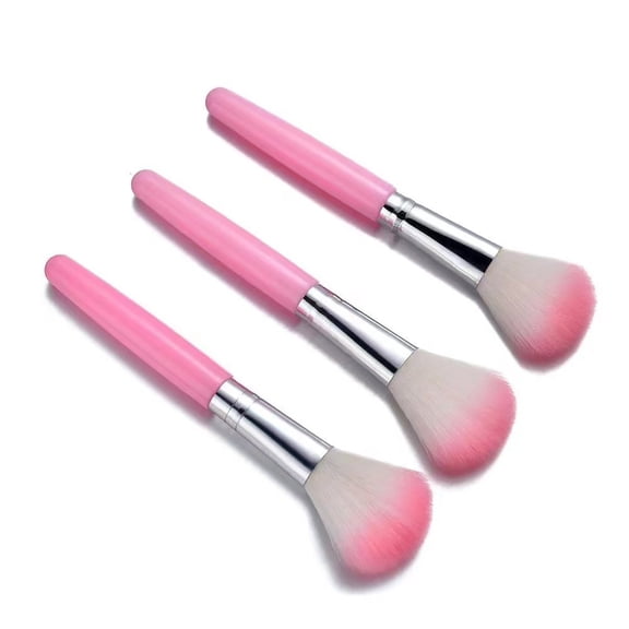 3Pcs Pink Soft Nail Dust Cleaning Brush Cleaner Nail Art Powder Dust Removal Brushes DIY Tool For Acrylic and Nail Powder Makeup Foundation Beauty and Personal Care