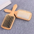 thumbnail image 5 of Anti-static Comb Wood Natural Paddle Brush Wooden Hair Care Massage U5H0, 5 of 9