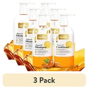 (3 pack) Herbishh Argan Oil Shampoo & Conditioner Set, Deep Cleansing & Hydration, Ideal For Frizzy & Colored Hair, With Shea Butter, Jojoba & Coconut Oil, 16.9 fl. oz Each