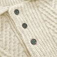 thumbnail image 3 of NTACZA Long Sleeve Sweaters Mens White Button Up Cable Knit Polos Solid Classic Fit Pullover Sweaters Men's Jumpers 3XL, 3 of 9