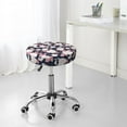 thumbnail image 4 of Uemuo Leaves Flower Pattern Round Bar Stool Seat Covers Washable Stool Cushion Slipcover Elastic Bar Chair Covers-12 inch, 4 of 7