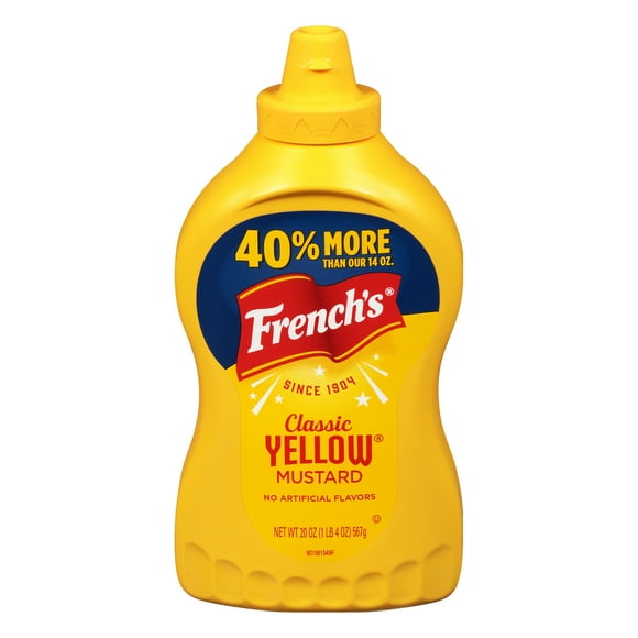 French's No Artificial Flavors Kosher Classic Yellow Mustard, 20 oz Bottle