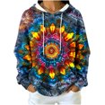 thumbnail image 2 of Tqcoqu Women's Tie Dye Waffle Knit Hoodie,Drawstring Hood Long Sleeve Casual Pullover Plus Size Sweatshirt with Kangaroo Pocket, 2 of 5