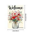 thumbnail image 4 of AMHNF Welcome Floral Heart Bouquet In Jar Burlap Linen Garden Flag For Home Outdoor Garden Yard Decor 12x18 Inch, 4 of 5