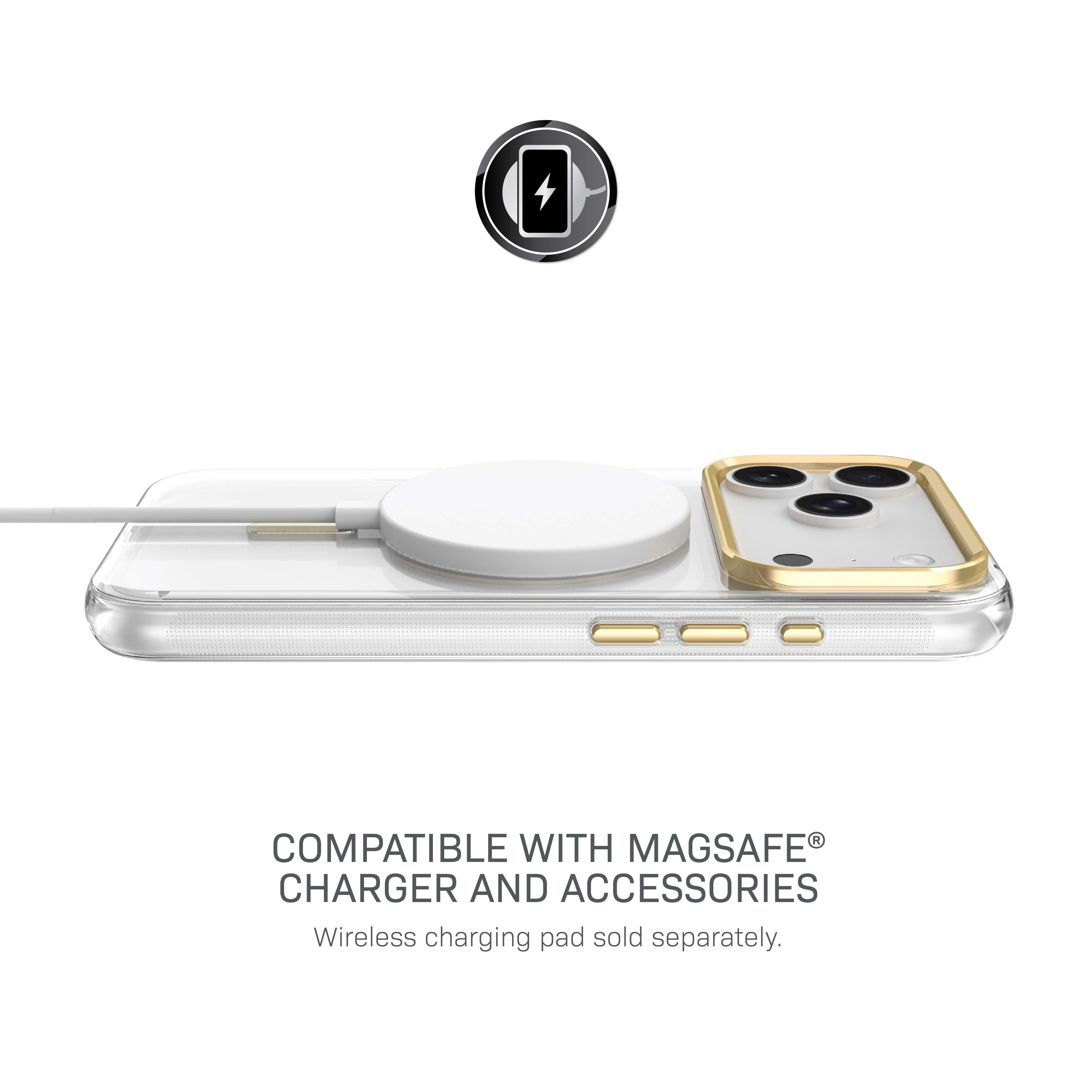 Body Glove Reflector Phone Case for iPhone 18 Pro / 17 Pro, MagSafe Compatible - Clear/Gold