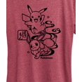thumbnail image 3 of Pokémon - Wagara Pikachu and Eevee -  Women's Short Sleeve Graphic T-Shirt, 3 of 5