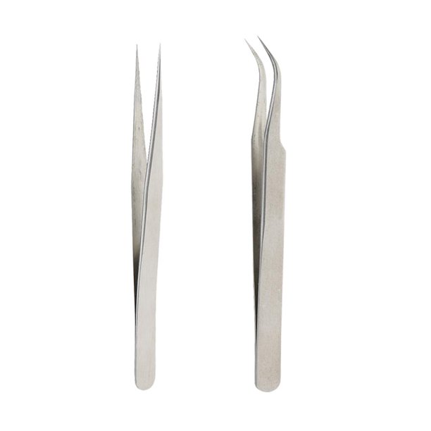 Pestañas extensión pestañas material acero inoxidable+Pestañas material acero inoxidable Extensión pinzas Aplicador pestañas ojos falsos Curvado Yinane Pinzas de extensión de pestañas
