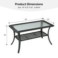 thumbnail image 4 of Ktaxon Outdoor Coffee Table, Patio Ratten Double Layer Table with Tempered Glass Top, Storage Wicker Bistro Table for Patio Outside Balcony Porch Deck - Black, 4 of 8