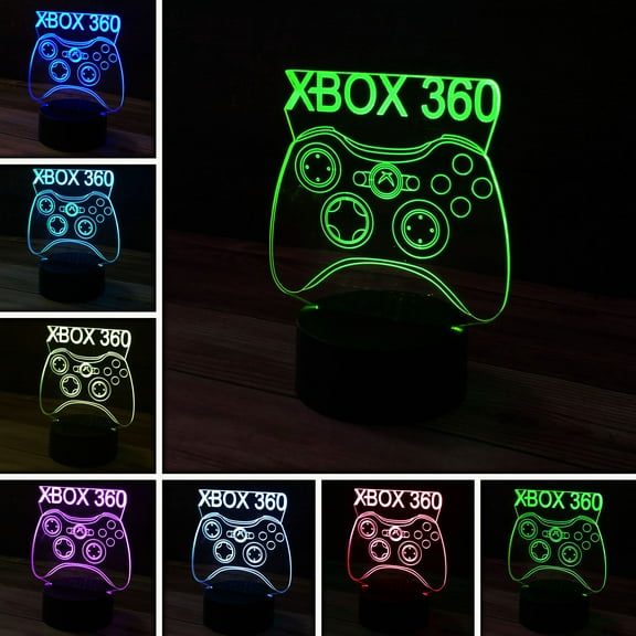 3D Game Console Desk Light - 7 Color LED Lamp Base with USB or Battery and Touch control Rotating Fade or Solid Color mode. Makes a perfect Nightlight for Kids or Unique Gift for any age.