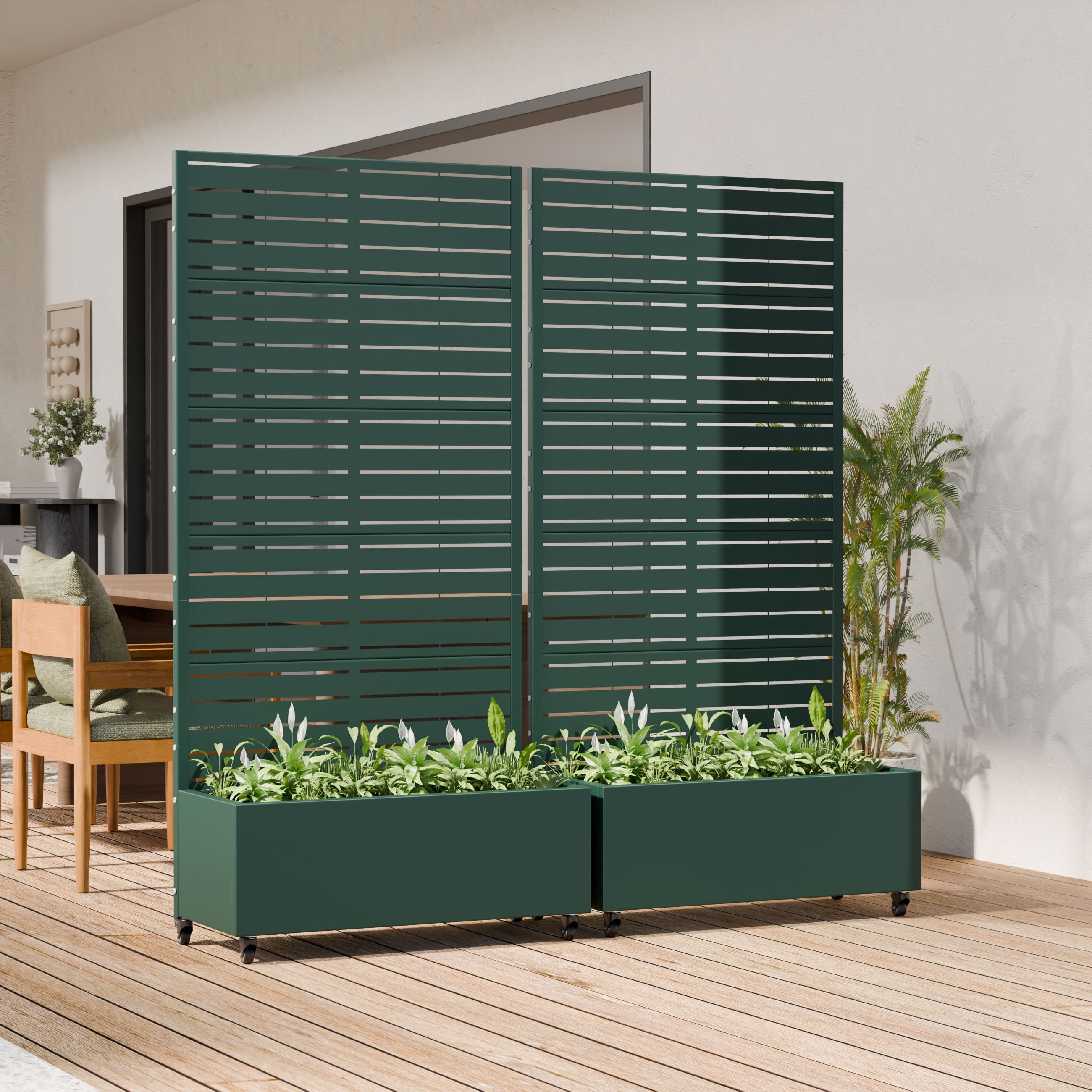 MAYEERTY 72*35in Outdoor Metal Planter Box, Rust Proof Weatherproof Planter, Modern Garden Planter for Patio, Balcony, Backyard