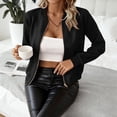 thumbnail image 4 of Ladies Casual Jacket Baeitkot Ladies Fashionable Short Zipper Women Jacket Solid Color Jacket Casual Jacket Black XL, 4 of 9