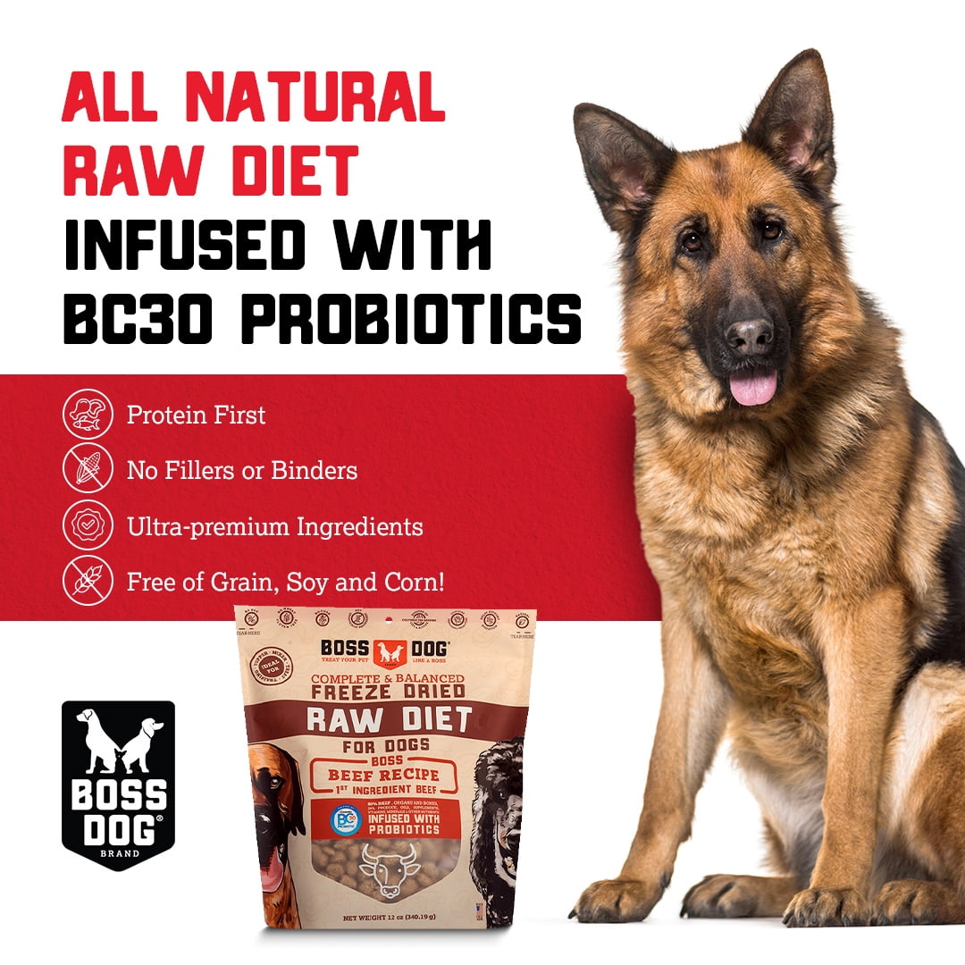Boss Dog Probiotic Freeze Dried Healthy Dog Food,  Beef,  36 oz