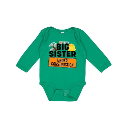 

Inktastic Big Sister Under Construction Gift Baby Girl Long Sleeve Bodysuit