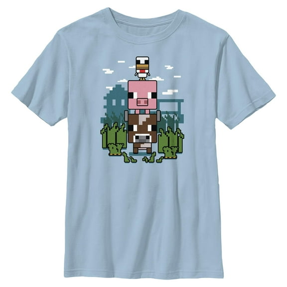 Boys Minecraft Animals Stack Pose T Shirt