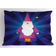 thumbnail image 1 of Wizard Pillow Sham, Magic Illustration Man with a Staff Creating a Miracle Childs Tale Theme, Decorative Standard Size Printed Pillowcase, 26 X 20 Inches, Pink Indigo Yellow, by Ambesonne, 1 of 2