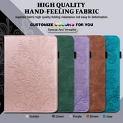 Cover Case for Kindle Fire HD 8 Tablet (8 Display, 8th/7th/6th/5th Generation, 2018/2017/2016/2015) - Auto Sleep Wake Case Fold Stand Wallet Cover PU Leather Slim Lightweight Shell (Green Flower)