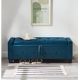 thumbnail image 2 of GZXS Modern Upholstered Ottoman with Storage, PU Leather Entryway Shoe Bench, End of Bed Bench with Flip Top for Bedroom, Living Room, 48"L x 18.1"W x 17"H, Blue, 2 of 9