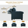 thumbnail image 3 of DREAMSIDEA Convertible Sleeper Chair with Pullout Bed, 3-in-1 Sleeper Sofa Chair Lounge Chair with Adjustable Backrest Indoor, Modern Single Sofa Bed Armchair Living Room(Navy,Set of 2), 3 of 6