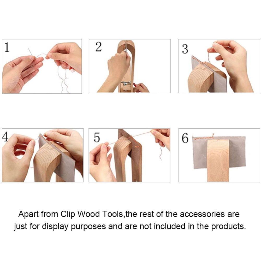 New Leather Retaining Clip Wood Tools Leather Lacing Pony Horse Clamp DIY Craft Sewing Desktop Tool BurlyWood 41x37cm