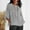 Gray, variant on Aobny Country Shirts Women Cotton Striped Beige Tops 3/4 Sleeve Crew Neck Casual Blouses for Women,XXL